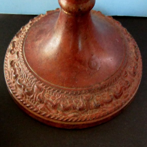 Vintage Moroccan style bronze tone candlesticks - set of 3 - Picture 5 of 8